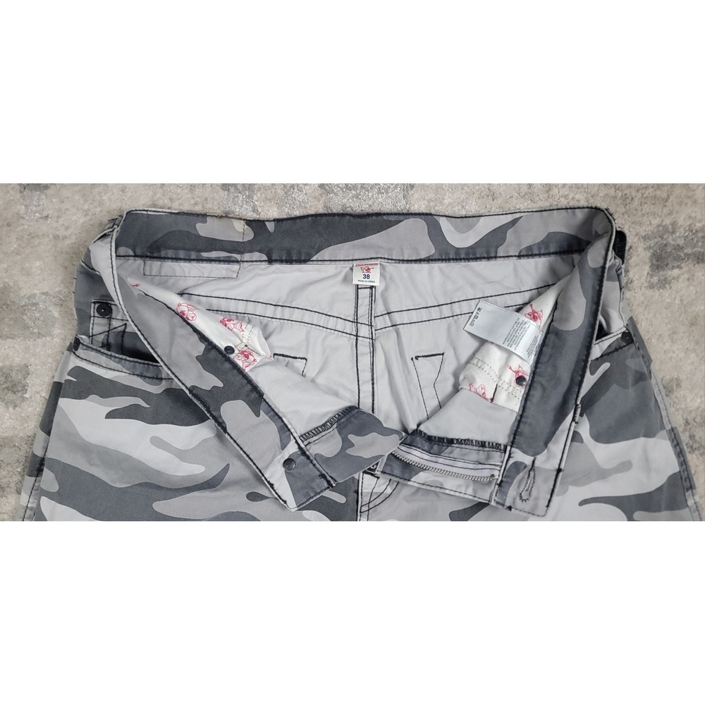True Religion Mens Gray Camo Double Knee Straight Fit Stitching Pants Sz 40x33.5 - Picture 5 of 11